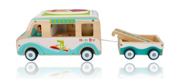 Adam Toys Drevený auto karavan s prívesom a príslušenstvom - Image 6