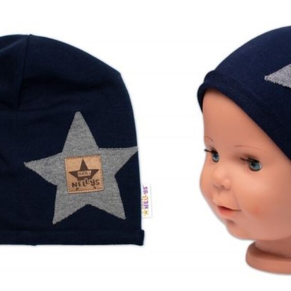 Detská čiapka bavlna, Baby Star, Baby Nellys, granát